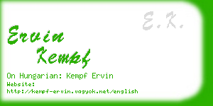 ervin kempf business card